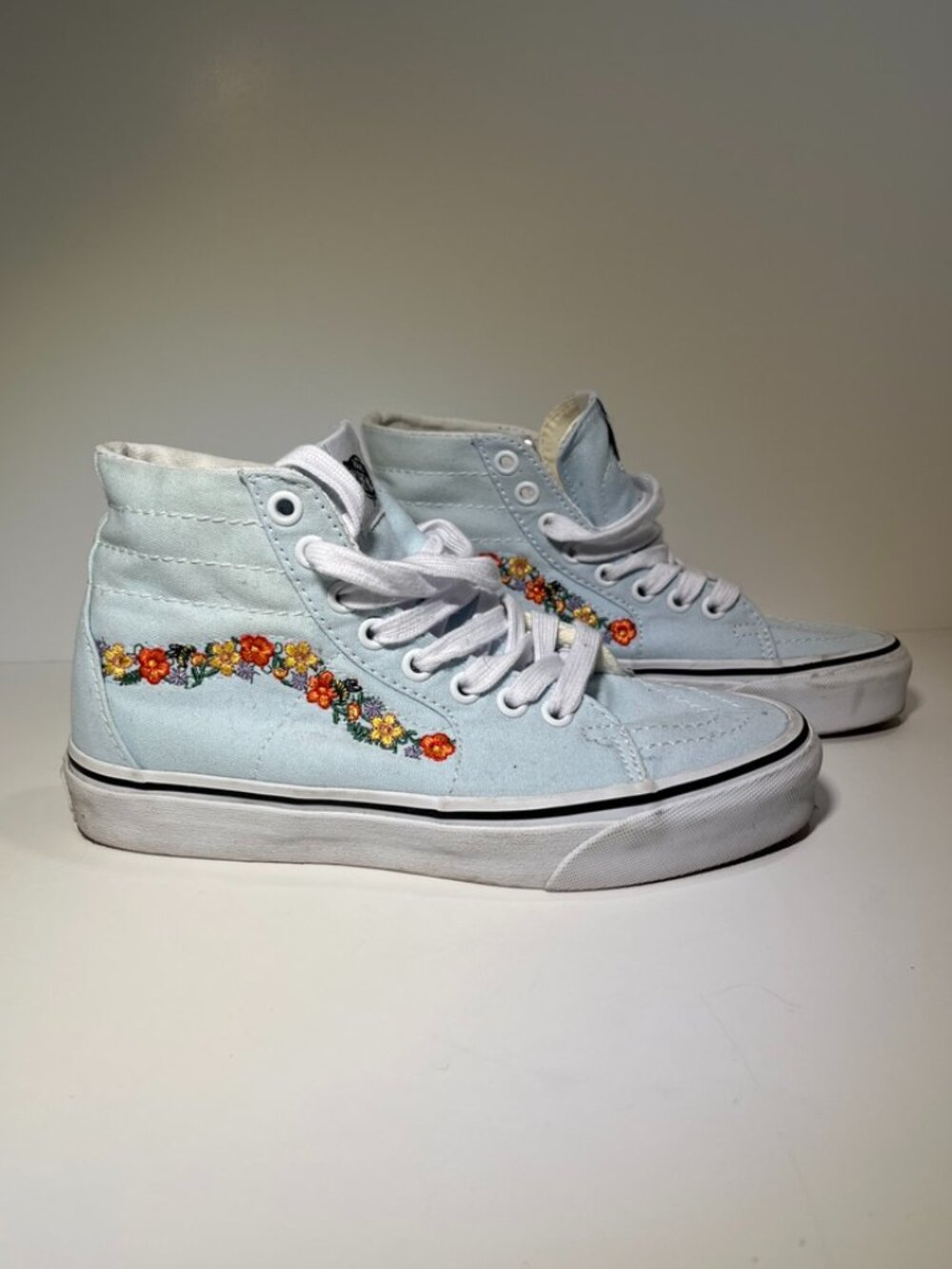 Vans SK8-Hi Tapered Floral Embroidered Shoes Womens 6.5 Mens 5